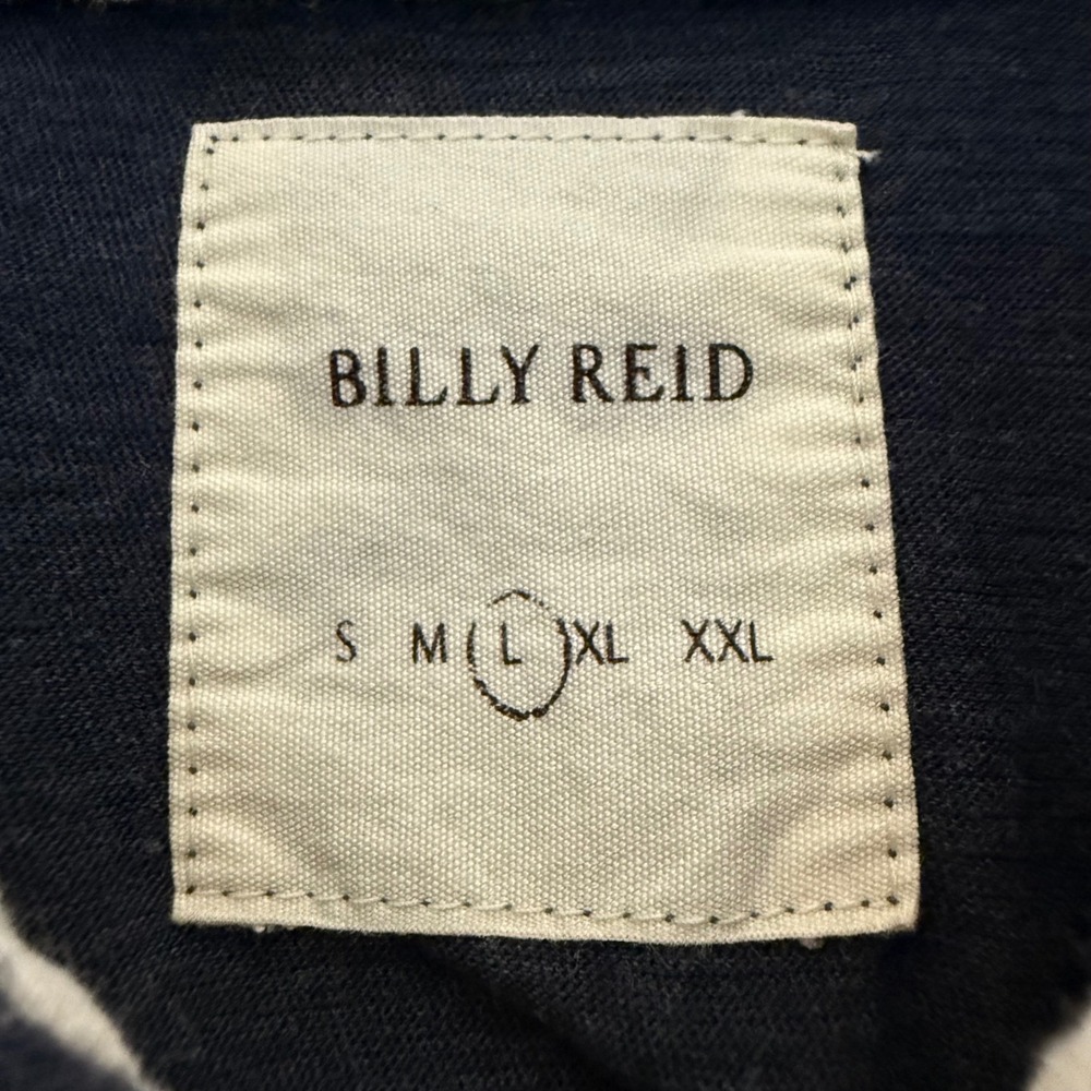 Billy Reid Polo Shirt‎ Mens Large Gray Short Sleeve Casual Soft Knit Golf Preppy - Picture 2 of 7